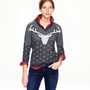 J Crew wool very warm deer sweater size M